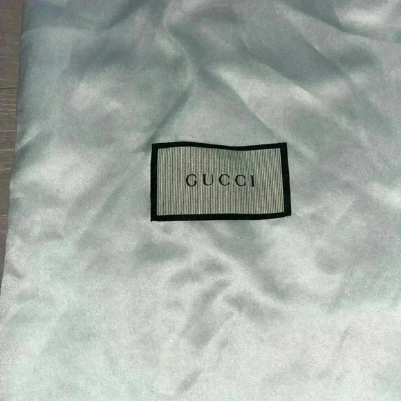 Gucci Dust Bag Off White satin Bag Black Draw Authentic storage travel - Picture 5 of 9